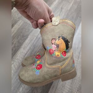 Kids Littlw Girl Embroidered Cowboy Boots Spirit Size 7 Toddler Zipper